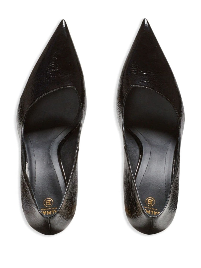 Balmain High-Heeled Moneta Patent Leather Pumps