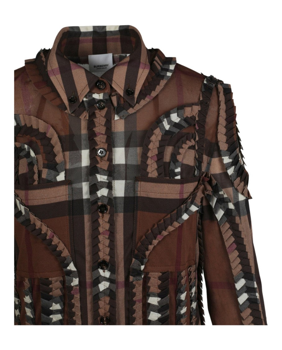 Burberry Pleated Shirt Dress With Button-Down Closure