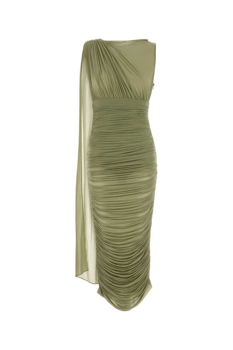 Magda Butrym Draped Sheer Effect Midi Dress