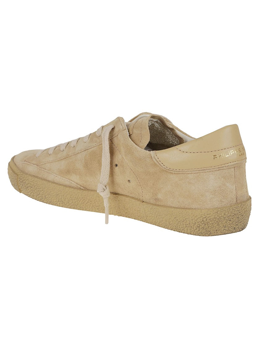 Philippe Model Calf Leather Sneakers With Textured Rubber Sole