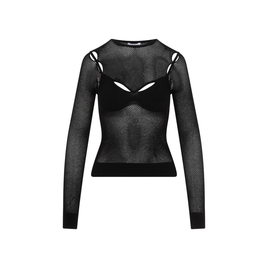 Off-White Net Arrow Bralette Black Viscose Top