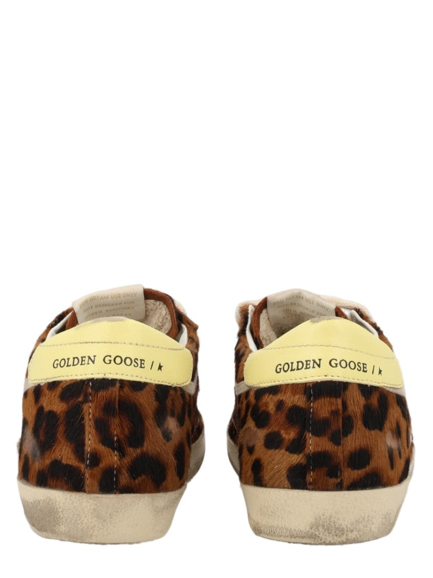 Golden Goose Super-Star Leopard Print Leather Sneakers