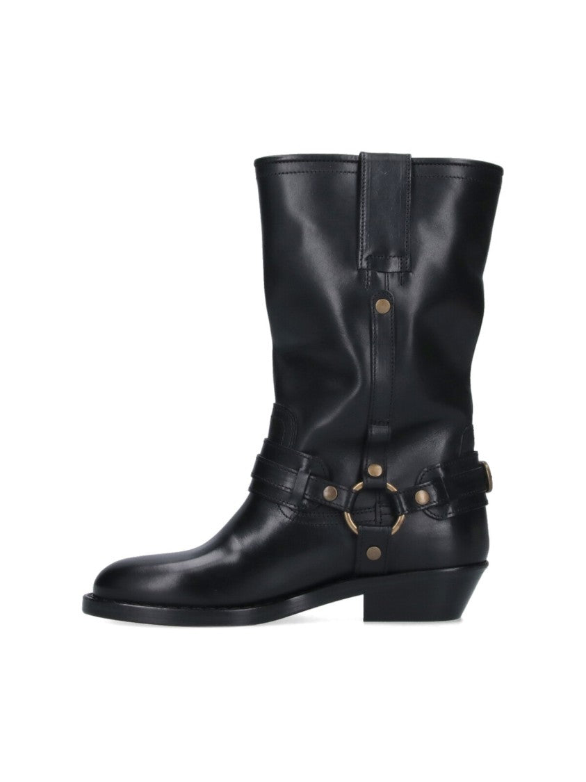 Isabel Marant "Heiko" Leather Ankle Boots – Black