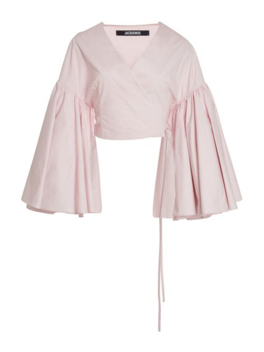 Jacquemus Pink Wrap Design Cotton Top