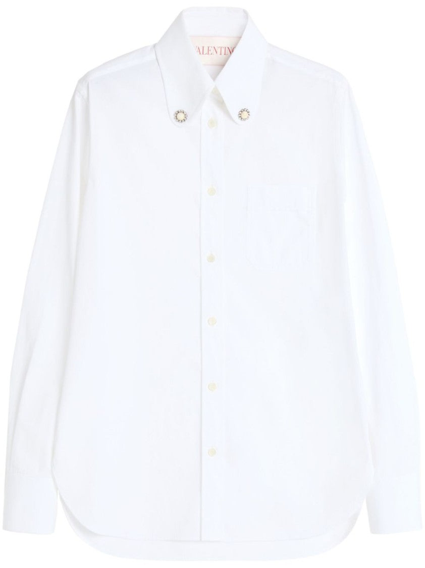 Valentino White Cotton Poplin Shirt