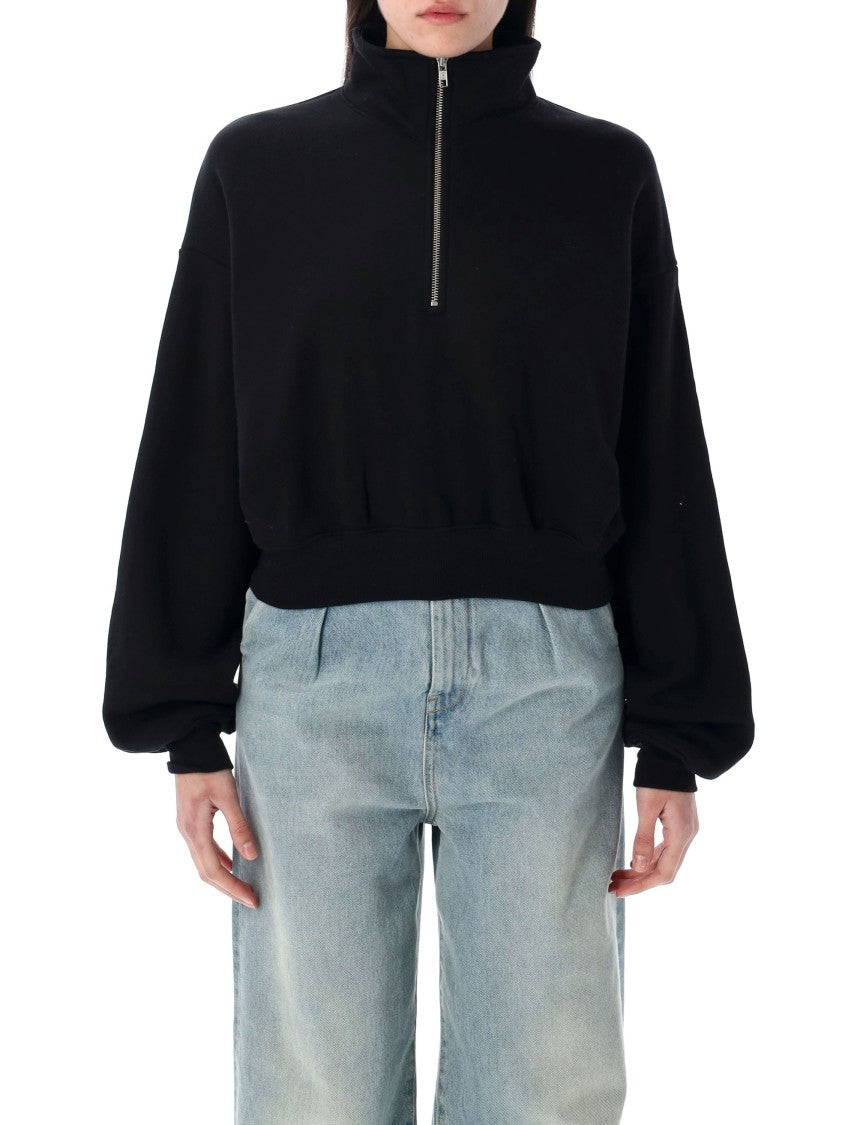 Eterne Half-Zip Cropped Sweatshirt