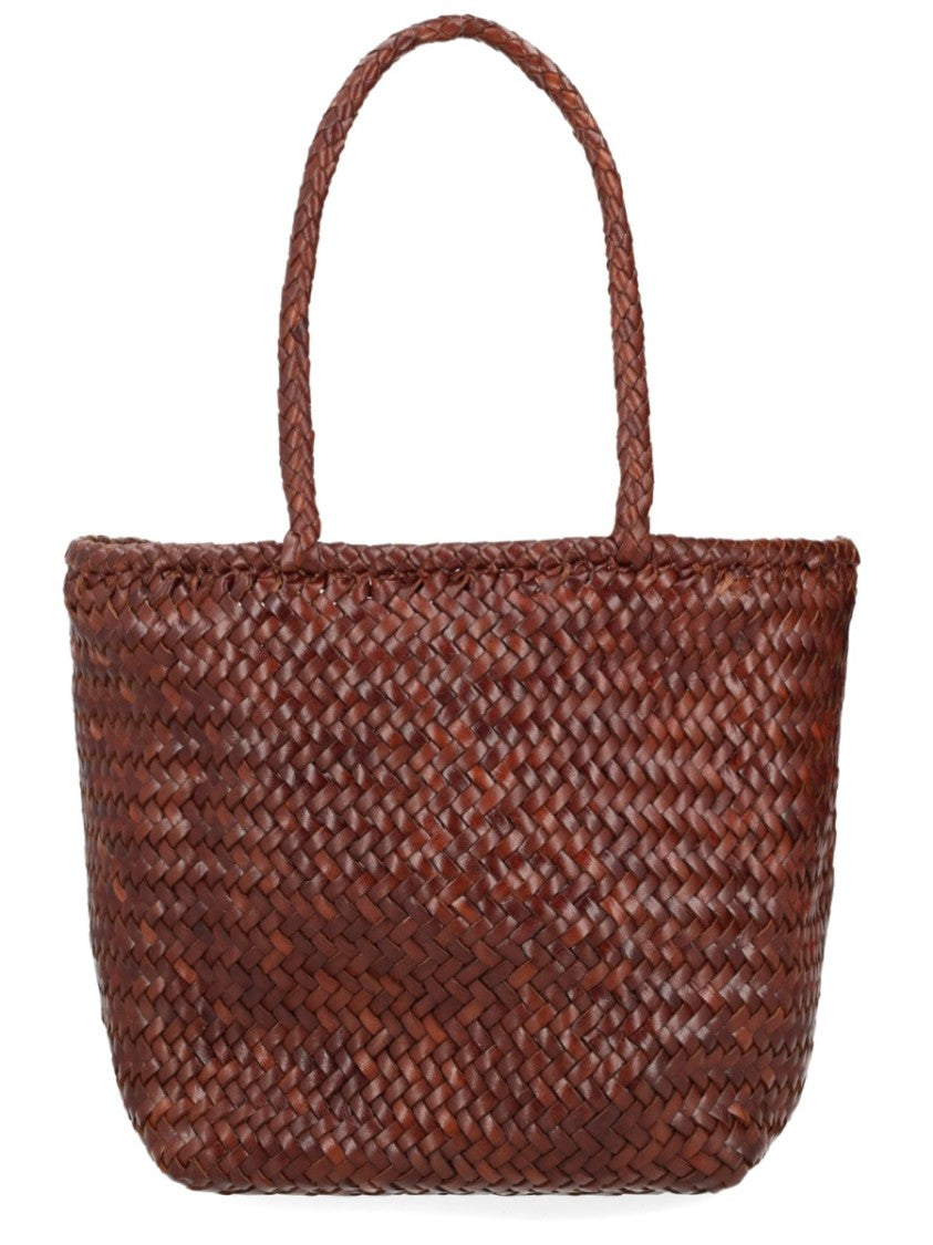 Dragon Diffusion Grace Basket Woven Leather Tote Bag