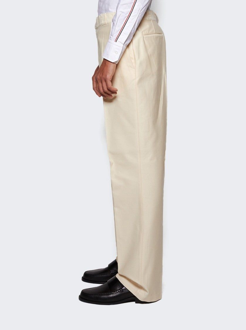 Maison Margiela Tailored Ecru Pants With Straight Leg Silhouette