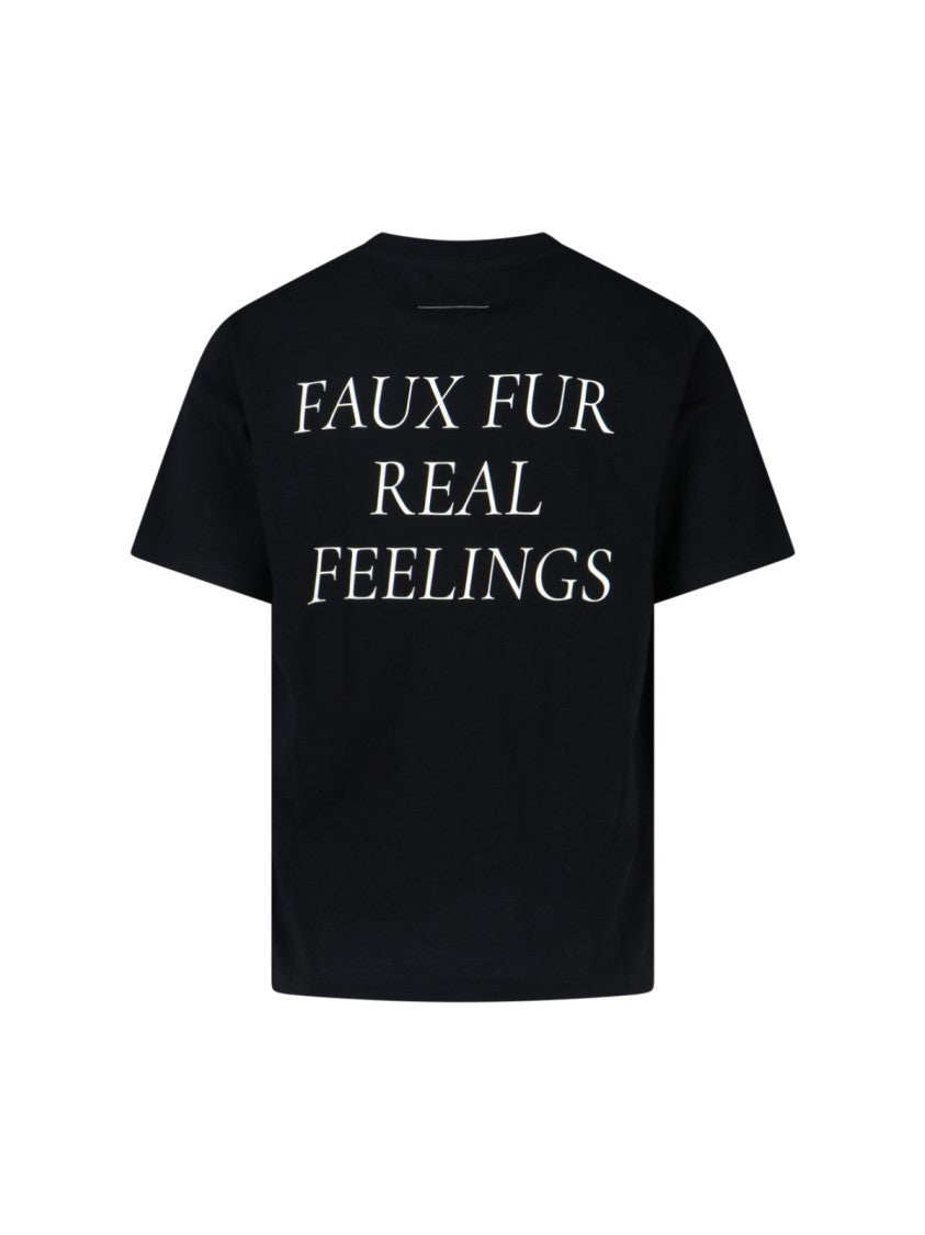 Mm6 By Maison Margiela Contrasting Logo Black Cotton T-Shirt With Bold Back Print