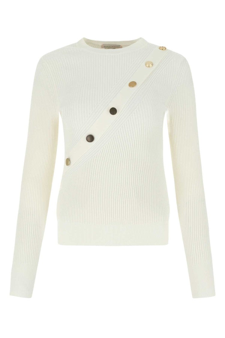 Alexander Mcqueen Ivory Stretch Viscose Sweater