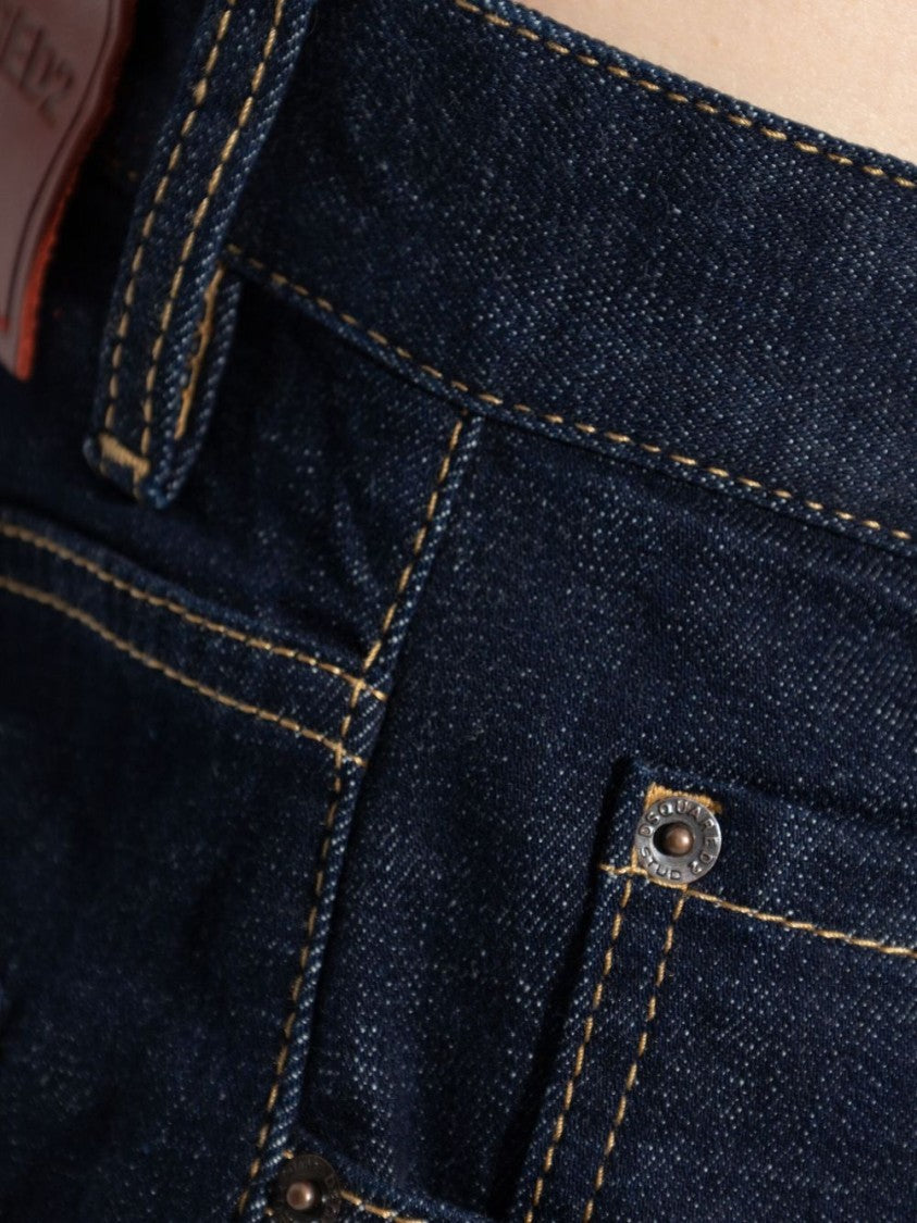 Dsquared2 Indigo Wide-Leg Denim Jeans