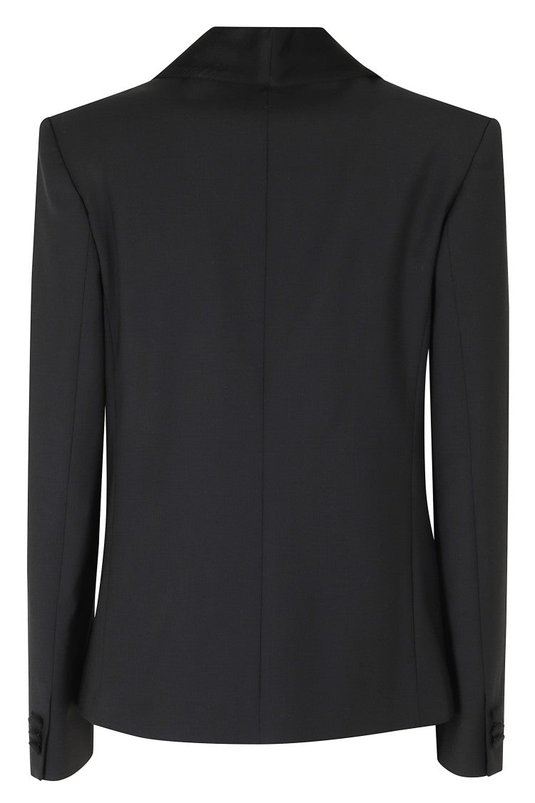 Raquel Diniz Black Alessia Boxy Wool-Blend Blazer