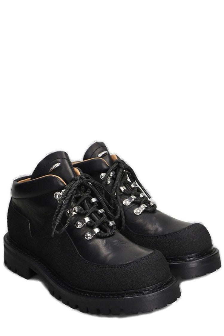 Our Legacy Rugged Black Cowhide Leather Boots With Vibram Outsole