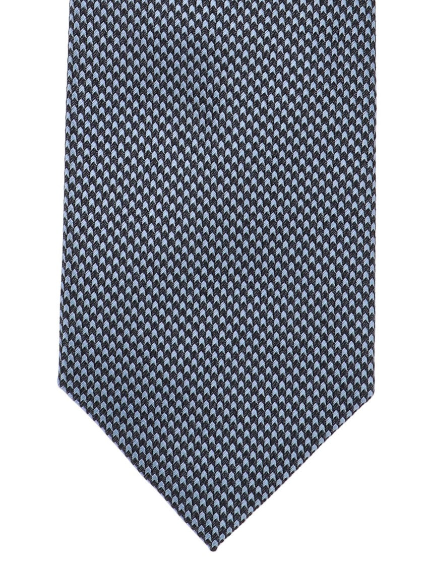 Tom Ford Textured Pattern Tie With Tapered Pointed End
