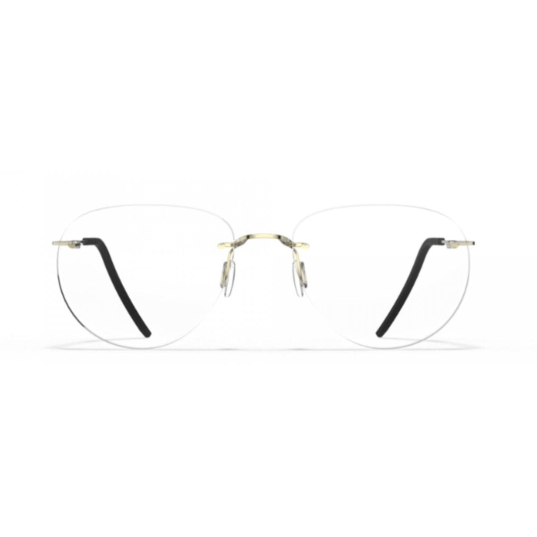 Blackfin Bf1070 Aero Loop B1-P2 Rimless Gold Beta Titanium Eyeglasses With Minimalistic Frame