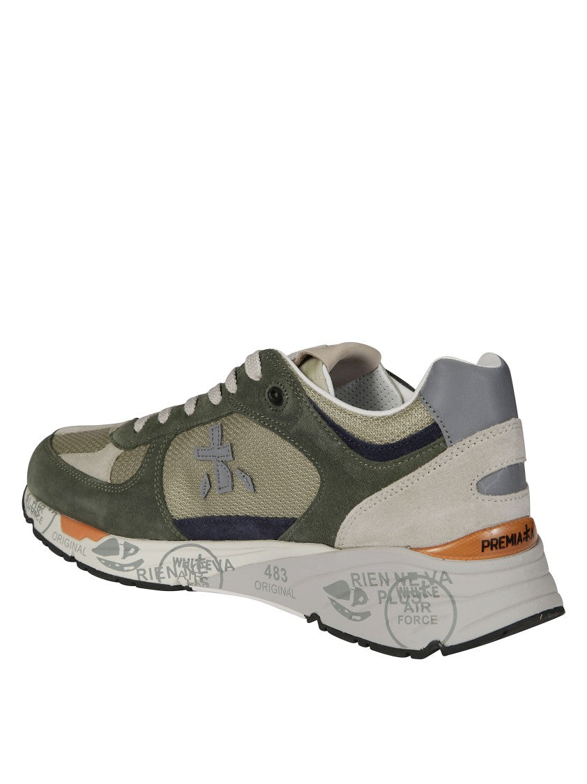 Premiata Military Green Sneakers With Unique Sole Prints