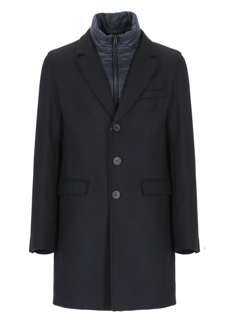 Herno Melton Wool Coat With Detachable Padded Inner Layer