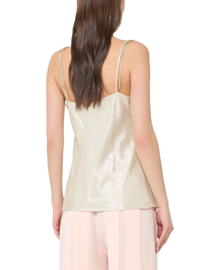 Max Mara V-Neck Camisole With Reflective Finish And Spaghetti Straps