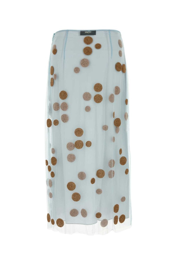 Fendi Pastel Light Blue Tulle Skirt