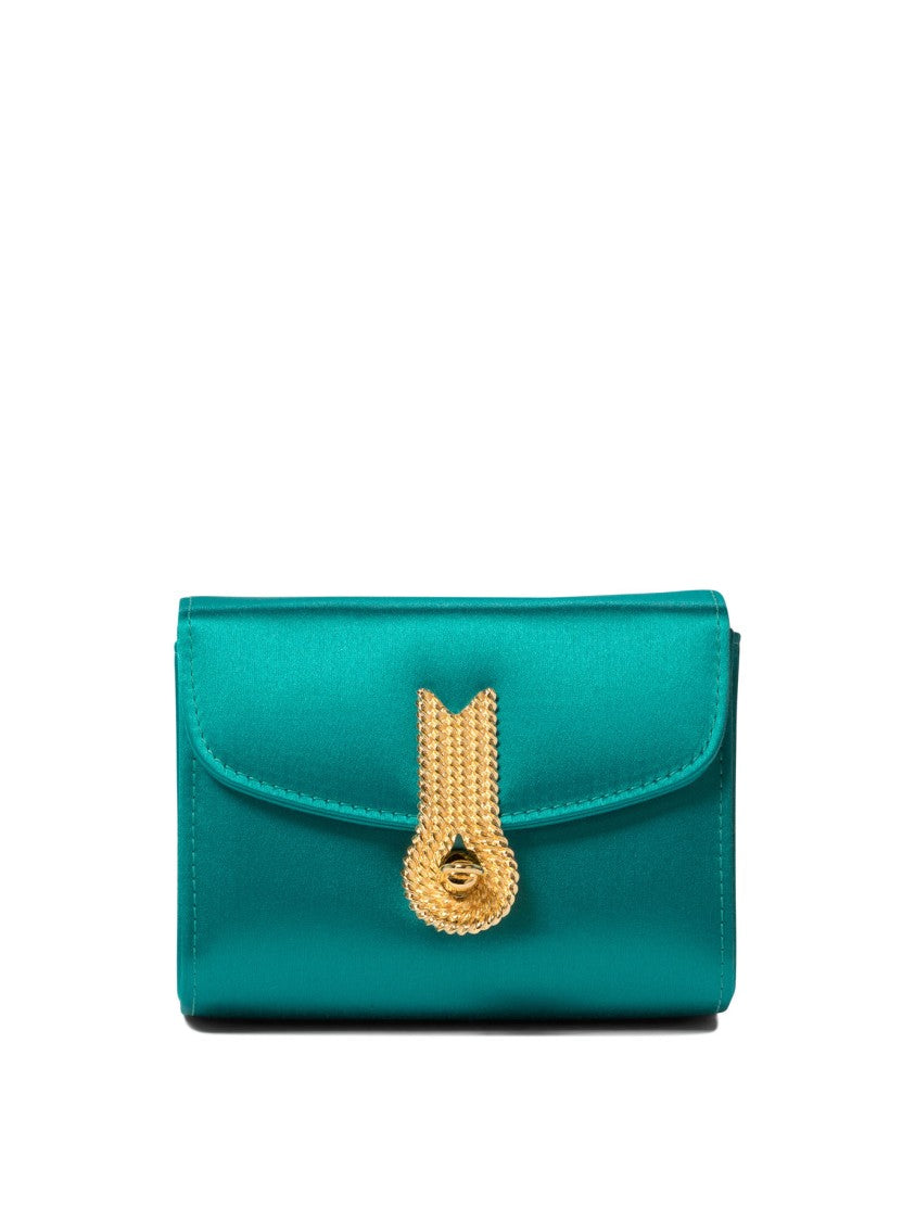 Amato Daniele Teal Satin Crossbody Bag