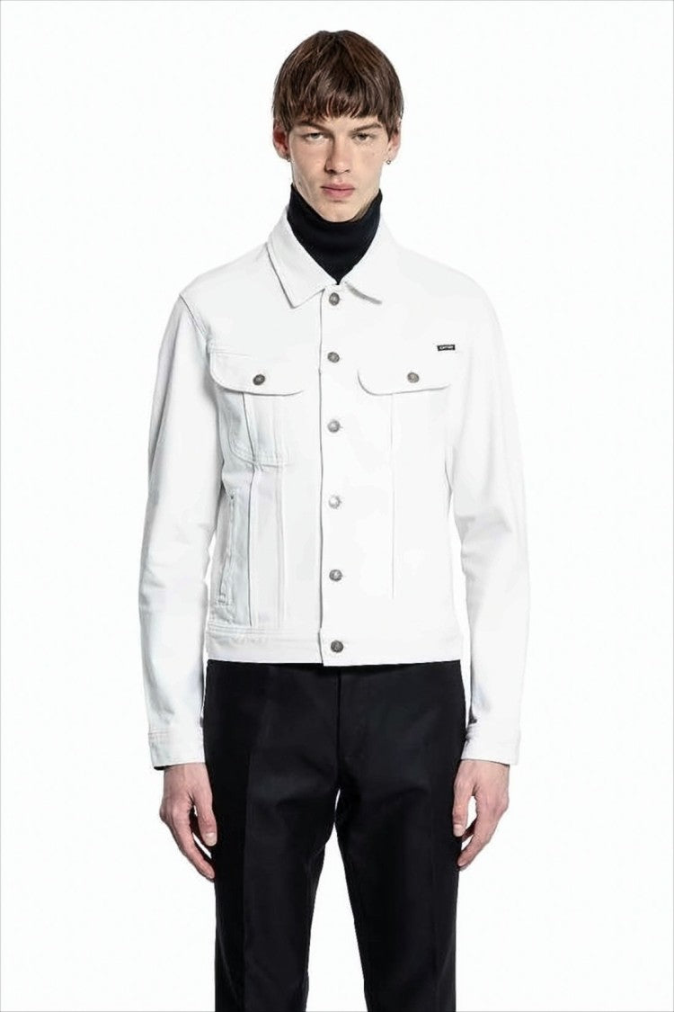 Tom Ford Crisp White Denim Jacket With Structured Silhouette