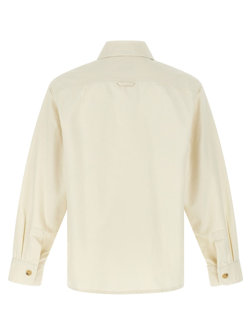 A.P.C. Oxford Cotton Shirt With Tone-On-Tone Logo Embroidery