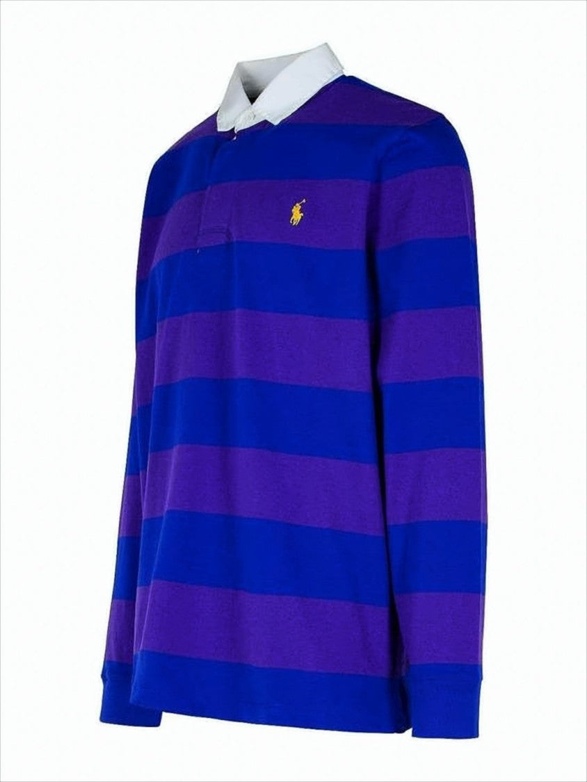 Polo Ralph Lauren Long-Sleeve Polo Shirt With Horizontal Stripes And Classic Collar