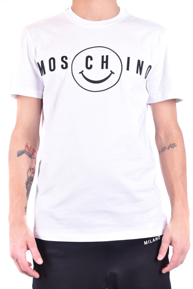 Moschino Classic White Tee With Bold Black Print