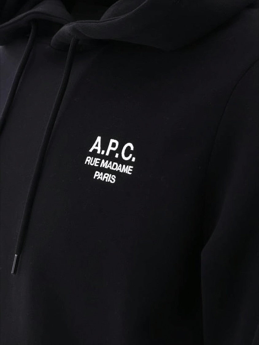 A.P.C. Black Hoodie With Drawstring