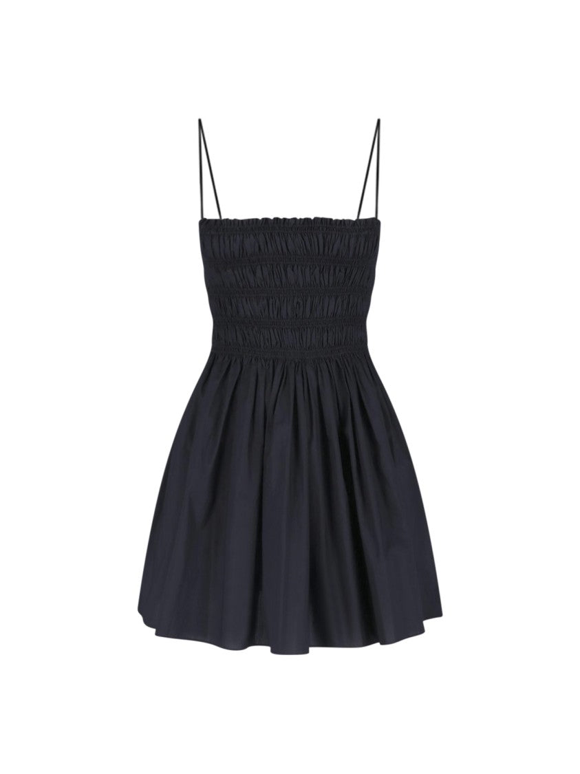 Matteau Black Fitted Ruched Bodice Mini Dress