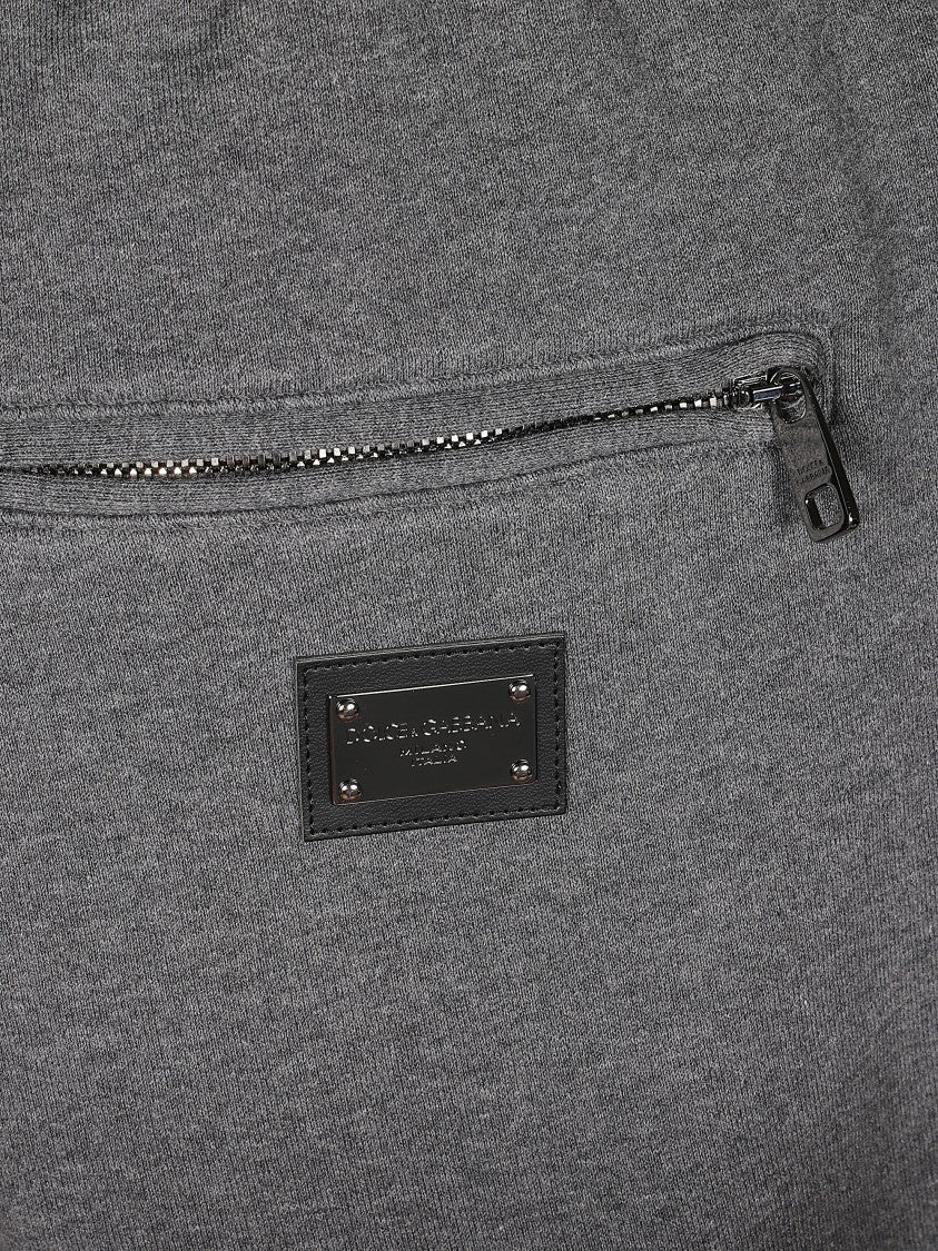 Dolce & Gabbana Grey Drawstring Fastening Cotton Straight-Leg Pants