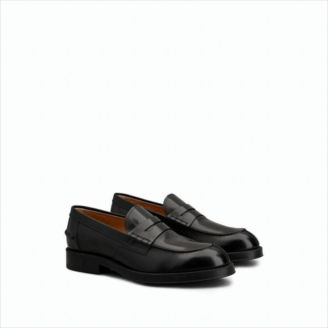 Tod's Classic Black Leather Loafers With Penny Strap