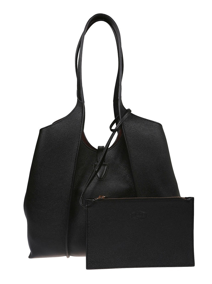 Tod's Small Tsb Black Leather Tote Bag