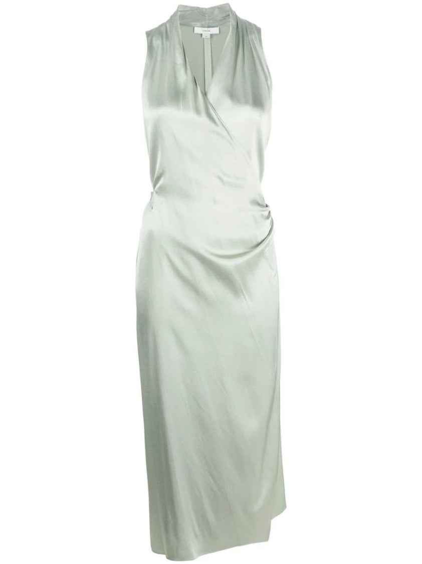 Vince Draped Pleat Wrap Dress