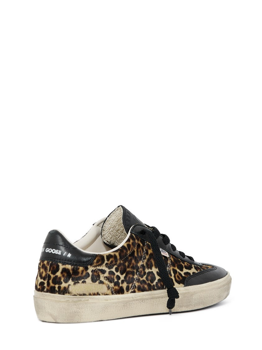 Golden Goose Leopard Print Leather Sneakers With Luxurious Detailing
