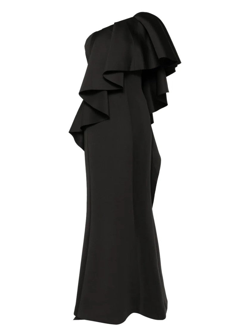 Saiid Kobeisy Ruffled Scuba Long Dress