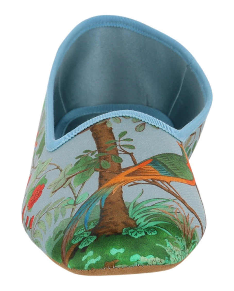 Gucci Satin Voyage Tian Printed Slippers