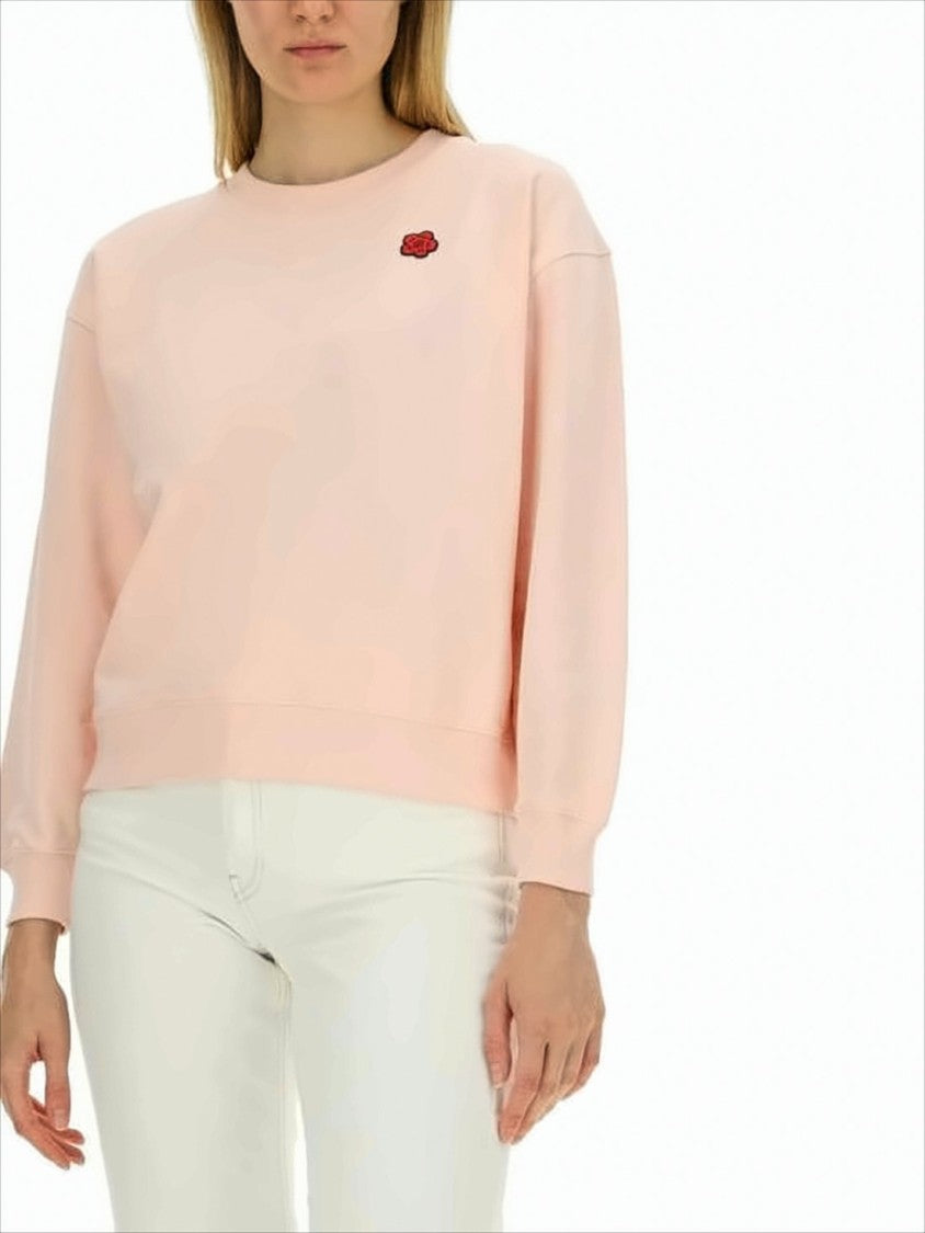 Kenzo Long-Sleeved Pink Top With Embroidered Detail