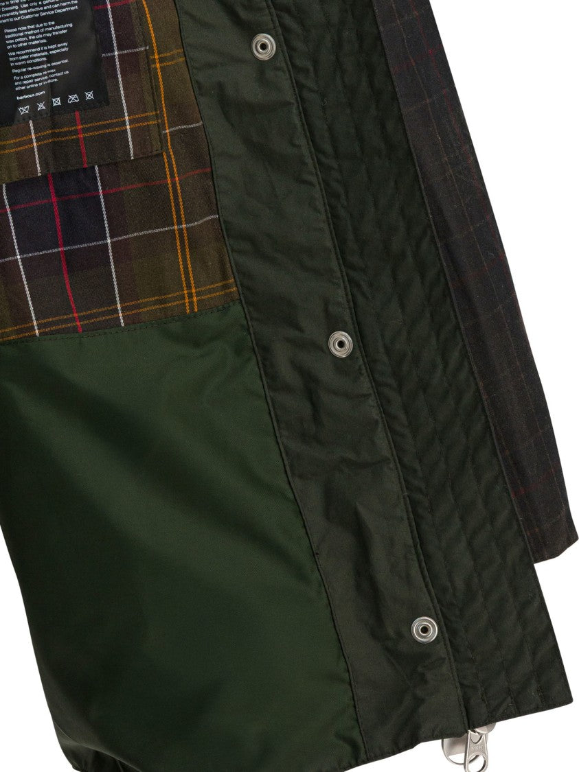 Barbour Relaxed Fit Waxed Jacket With Oversized Corduroy Collar