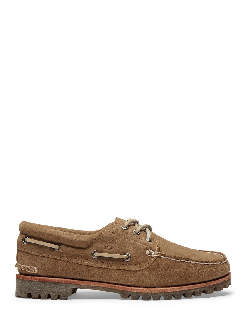 Timberland Beige Suede Boat Shoes With Rugged Sole