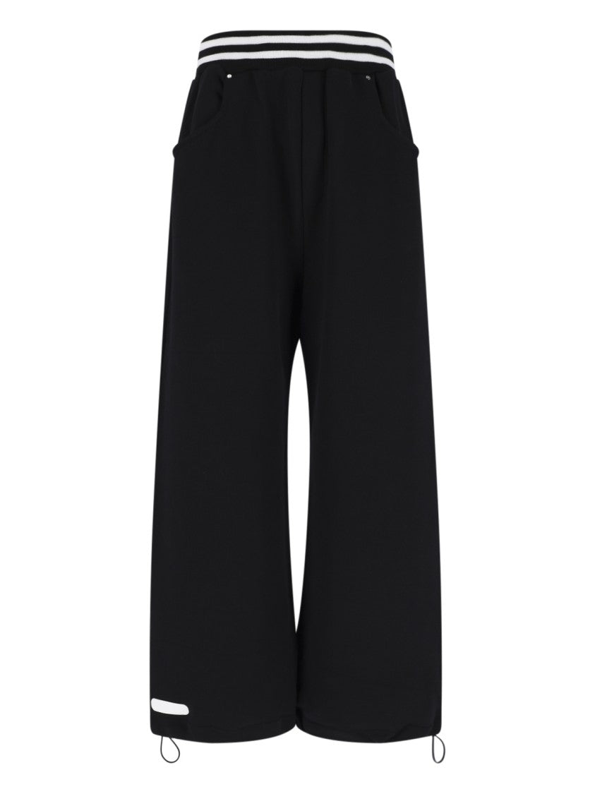 Pdf Black/White Graphic Wide-Leg Cropped Trousers