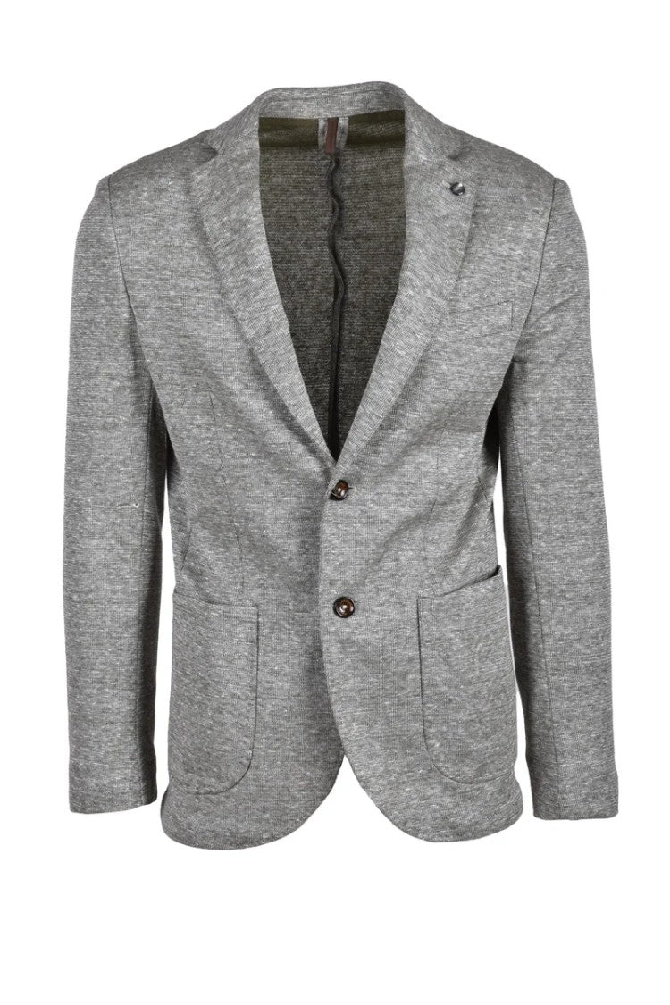 Laboratori Italiani Casual Jacket With Textured Fabric And Classic Lapel