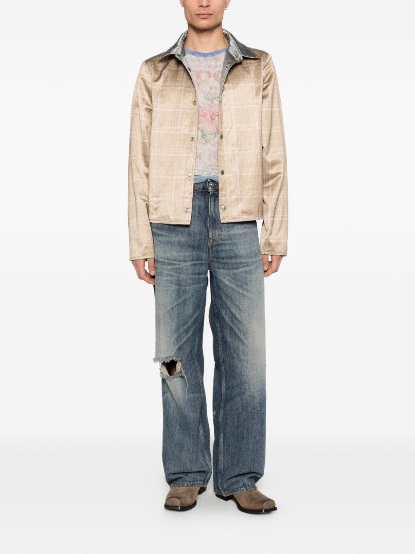 Diesel Grey Silk And Nylon Zip Jacket