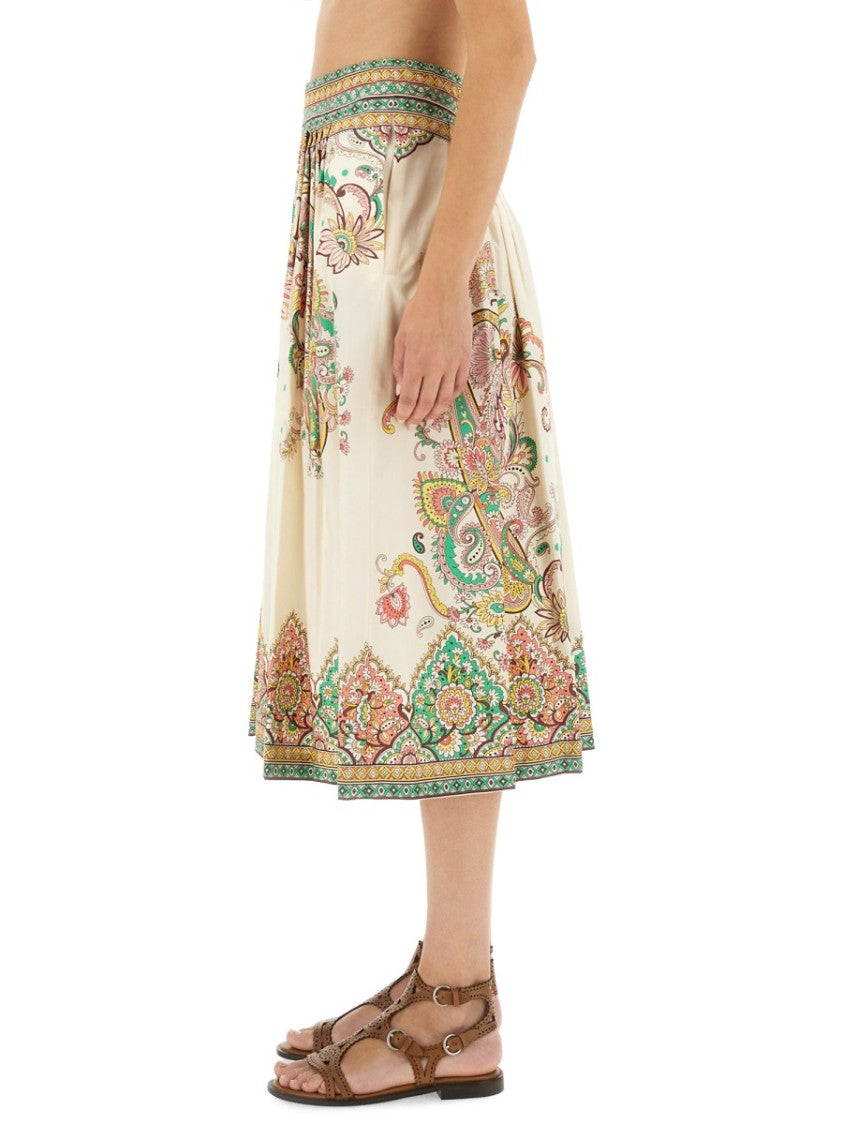 Etro Paisley Print Midi Skirt