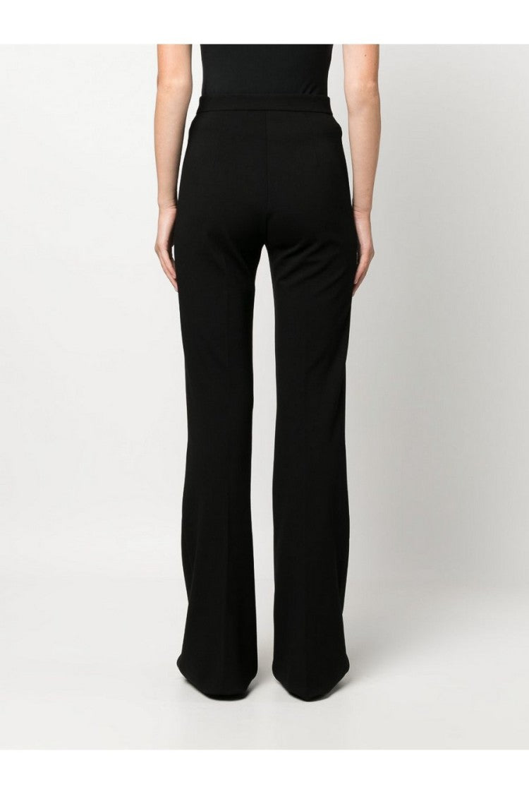 Pinko Black Viscose-Nylon Flared Trousers