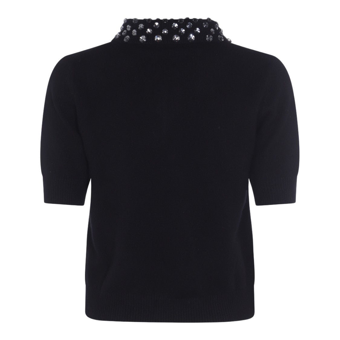 Blumarine Short-Sleeved Polo Shirt With Sequined Collar