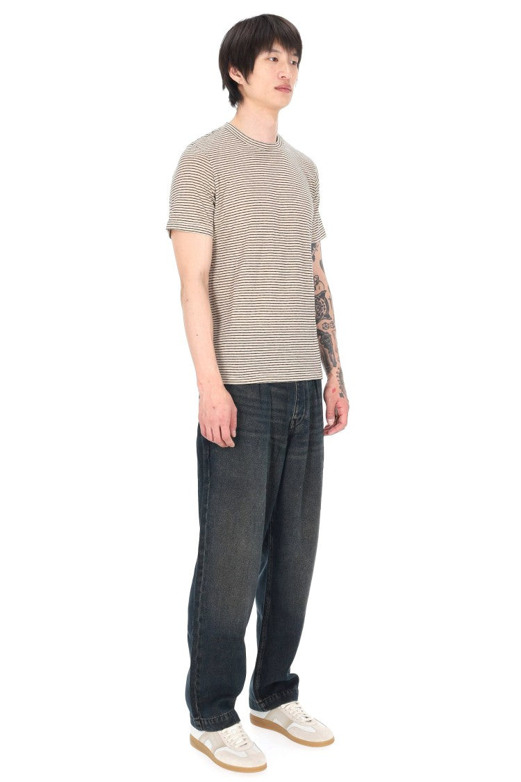 Isabel Marant Leon Light Cotton-Linen Striped T-Shirt