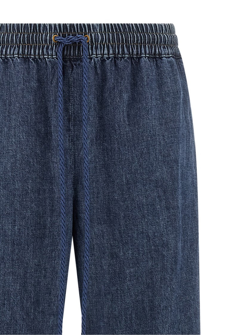 Valentino Garavani Wide Flared Chambray Denim Jeans
