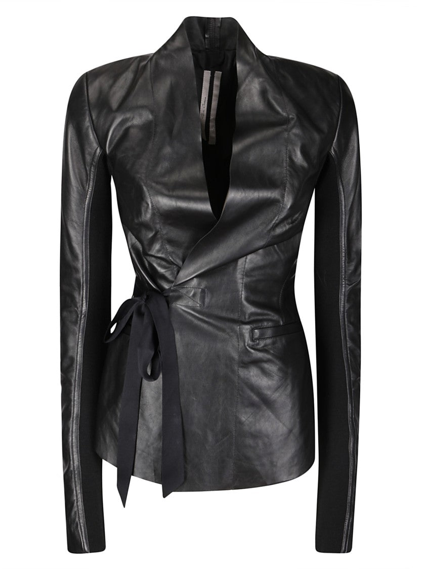 Rick Owens Fitted Long-Sleeve V-Neck Jacket With Double-Breasted Closure