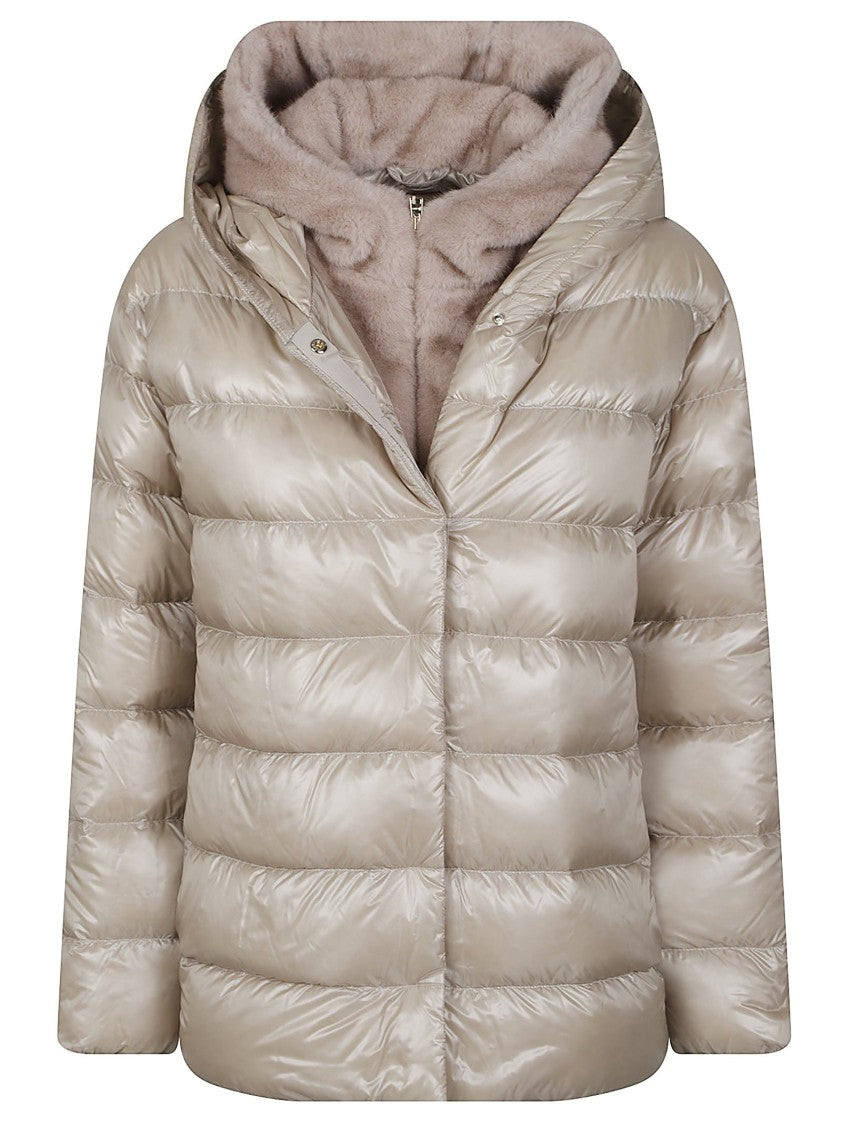 Herno Glossy Quilted Plush-Lined Padded Down Jacket